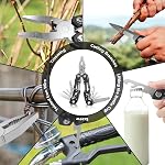 Multitool 14-en-1 avec verrouillage de sécurité, multitool professionnel en acier inoxydable, pince, couteau de poche, ouvre-bouteille, tournevis avec étui en nylon, adapté pour survie, camping, chasse et randonnée 1 pièce