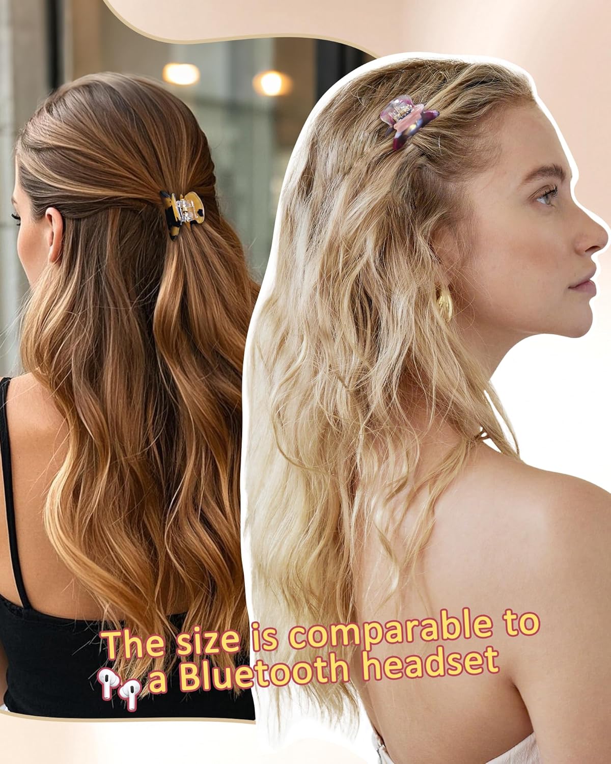 AWAYTR 12Pcs Small Hair Clips for Women Girls Acrylic Mini Claw Clips Cute Hair Jaw Claw for Hair Styling Accessories (Solid colors + prints) - Image 3