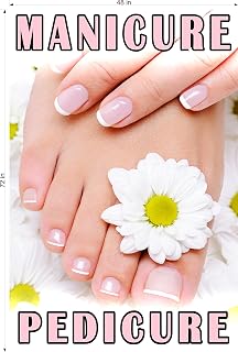 Pedicure & Manicure XV Services Nail Salon Sign Advertising Marketing Décor Vertical (Photo-Realistic Paper Poster Matte Non-Laminated [Indoors], 72")