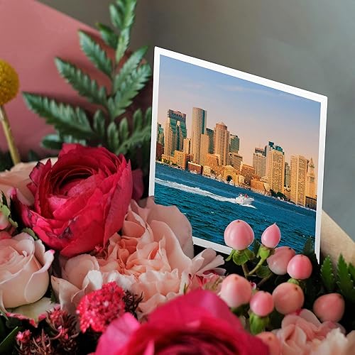 Miniatura 3 de 3dRose Tarjetas de felicitación, 6 x 6 pulgadas, Massachusetts, vista panorámica de Boston Waterfront (gc_189442_2)