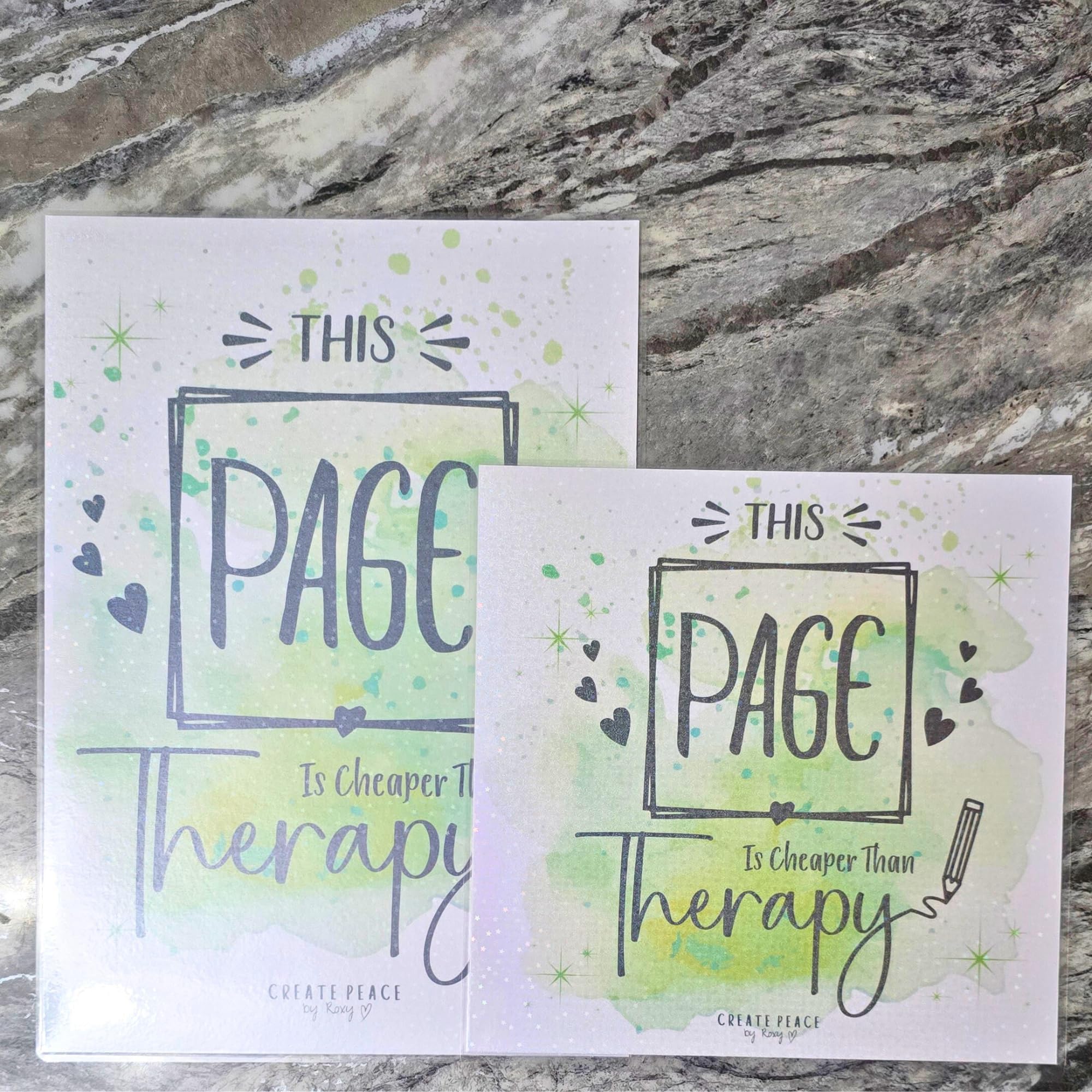 Set of 2 A4 & 21cm Square Laminated Page Protectors for Colouring Books- Various Designs. Free Gift - Alcohol Wipes. (Design 7)