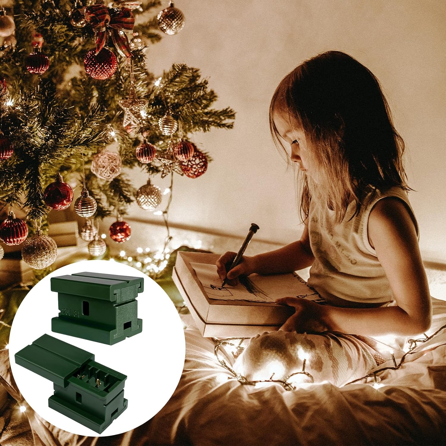 20 Pcs SPT-1 Christmas Lighting Vampire Plug, Male and Female Green Slip Plugs, Gilbert Zip Plugs, 20 Female and Male 2-in-1