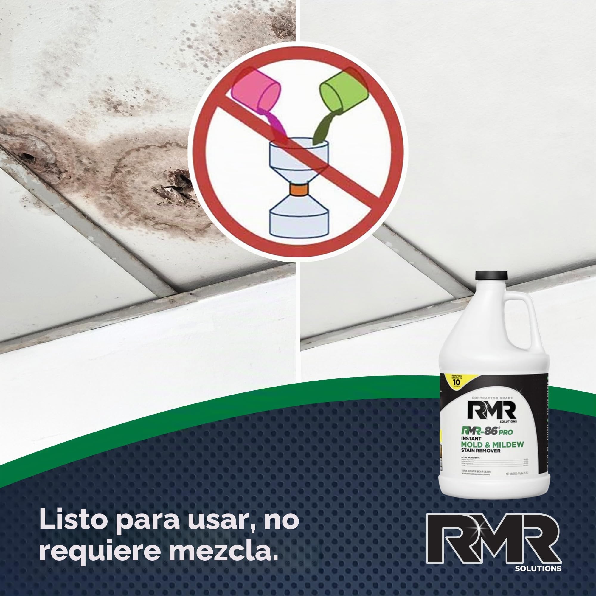 RMR-86 Pro - Solución de limpieza para eliminar manchas de moho y moho, fórmula de calidad profesional, 1 galón