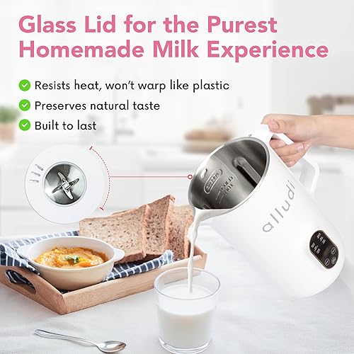 Miniatura 3 de Máquina automática para hacer leche de nuez 10 en 1 de 27 onzas  Coco casero, avena, leche de almendras, bebidas a base de plantas  Máquina de soja