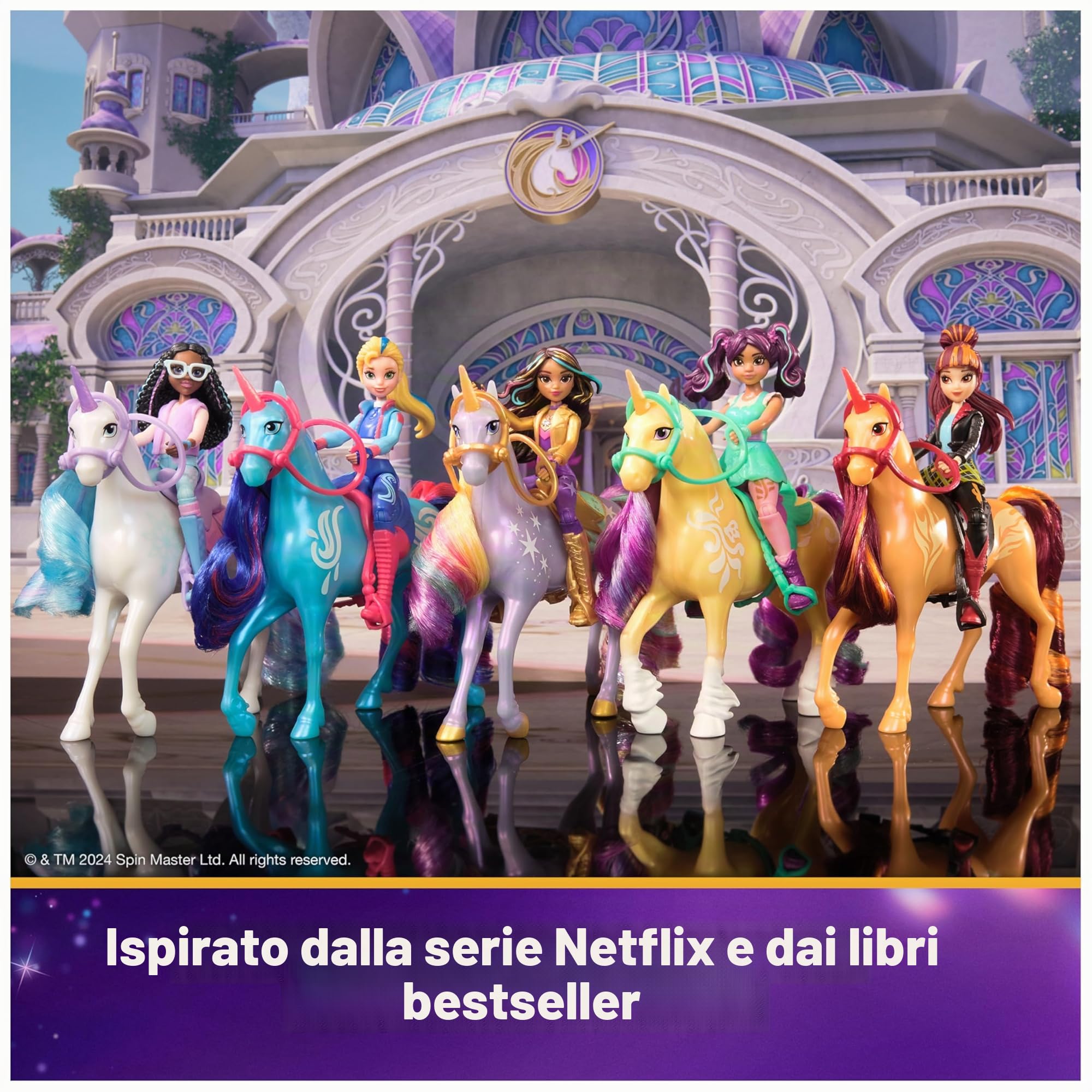 Unicorn Academy, Sophia & Light Magic Wildstar con Effetto Magica Luce dell’Arcobaleno, 2 Accessori per l'Equitazione, Bambole e Unicorni Giocattolo per Bambine, 4+ Anni