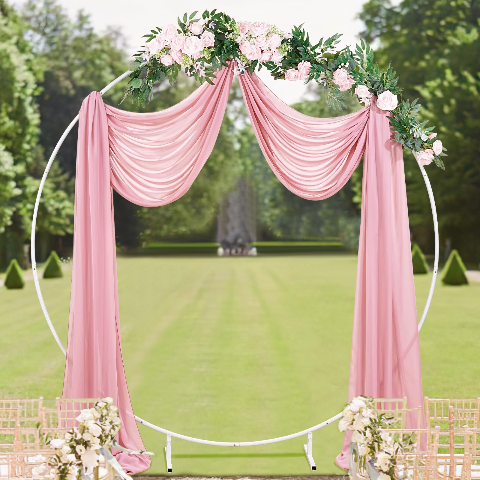Chiffon Backdrop Curtains for Parties - Sheer Fabric Dusty Rose Backdrop Drapes Wrinkle-Free Drapes Bridal Shower Wedding Arch Decoration 5x8FT 6 Panels Chiffon Backdrop Curtains for Parties - Sheer Fabric Dusty Rose Backdrop Drapes Wrinkle-Free Drapes Bridal Shower Wedding Arch Decoration 5x8FT 6 Panels