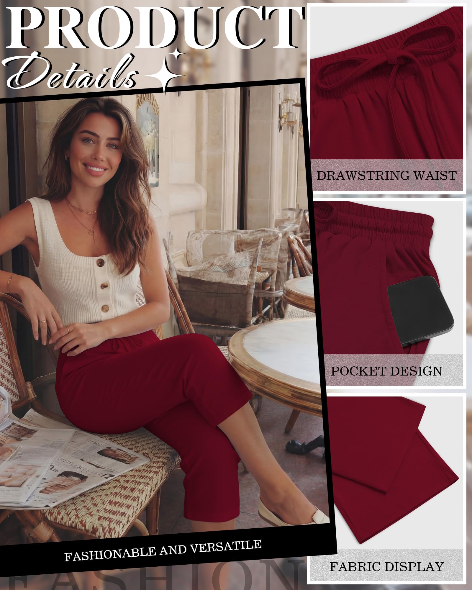 Neer Pantalones de Yoga para Mujer con cordón, 4 Piezas