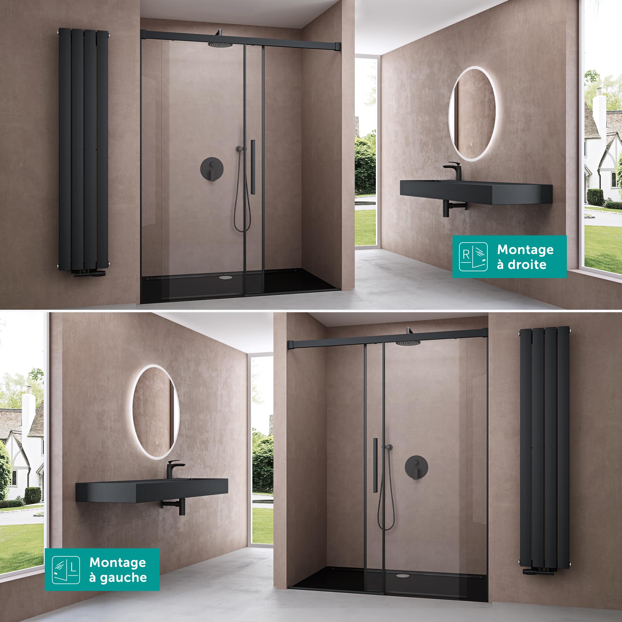 Sogood Porte de Douche Coulissante 130x195cm pour Niche 130cm Paroi de Douche Transparente Verre de Sécurité avec Revêtement Anti-calaire Teramo12