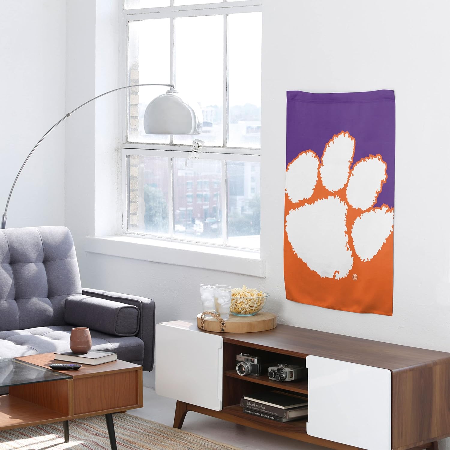 FOCO NCAA Clemson Tigers Unisex Double Sided 40" x 28" Team Logo Vertical Flag, Vertical 40" x 28", One Size
