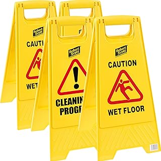 Robert Scott NWSA00 A-Sign, Caution-Wet Floor/Cleaning In Progress Pack of 4