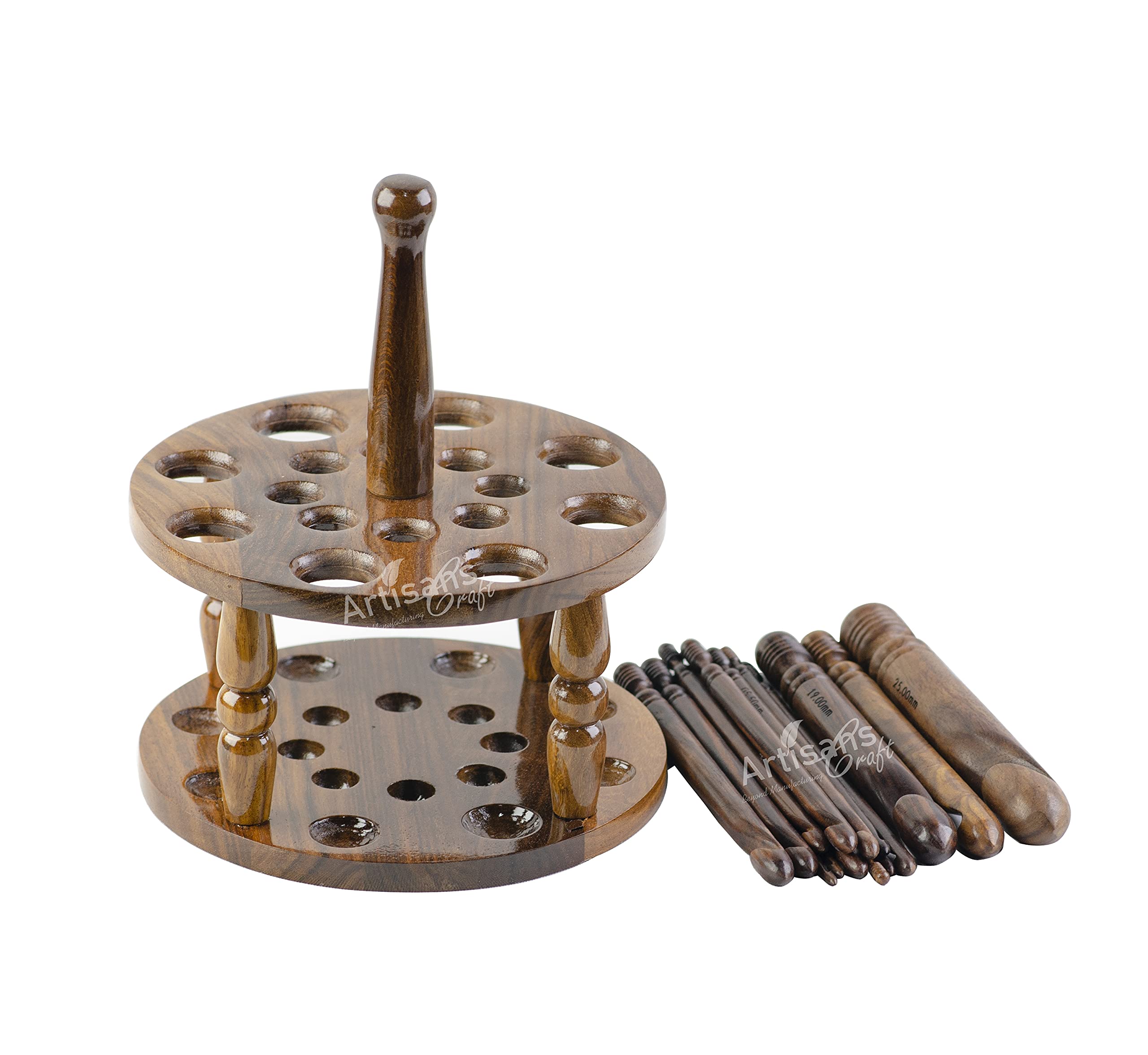 ARTISANS CRAFT BEYOND MANUFACTURING - 15 Sizes Crochet Hooks Set, 3.5 mm to 25 mm, Ergonomic Crochet Hooks for Arthritic Hands, Knitting & Crocheting Needles - Long Crochet Hook (Set of 15 + Holder)