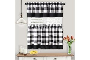 GoodGram Checkered Kitchen Curtains: Classic Country Charm for Your Home Decor