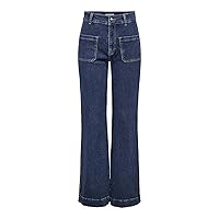 ONLY Onljuicy HW Wide Rinse DNM Mas763 Noos Larghi, Blu Jeans Scuro
