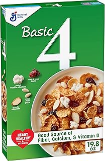Basic 4 Breakfast Cereal, Multigrain, Good Source of Fiber, Family Size, 19.8 oz (Pack of 6)