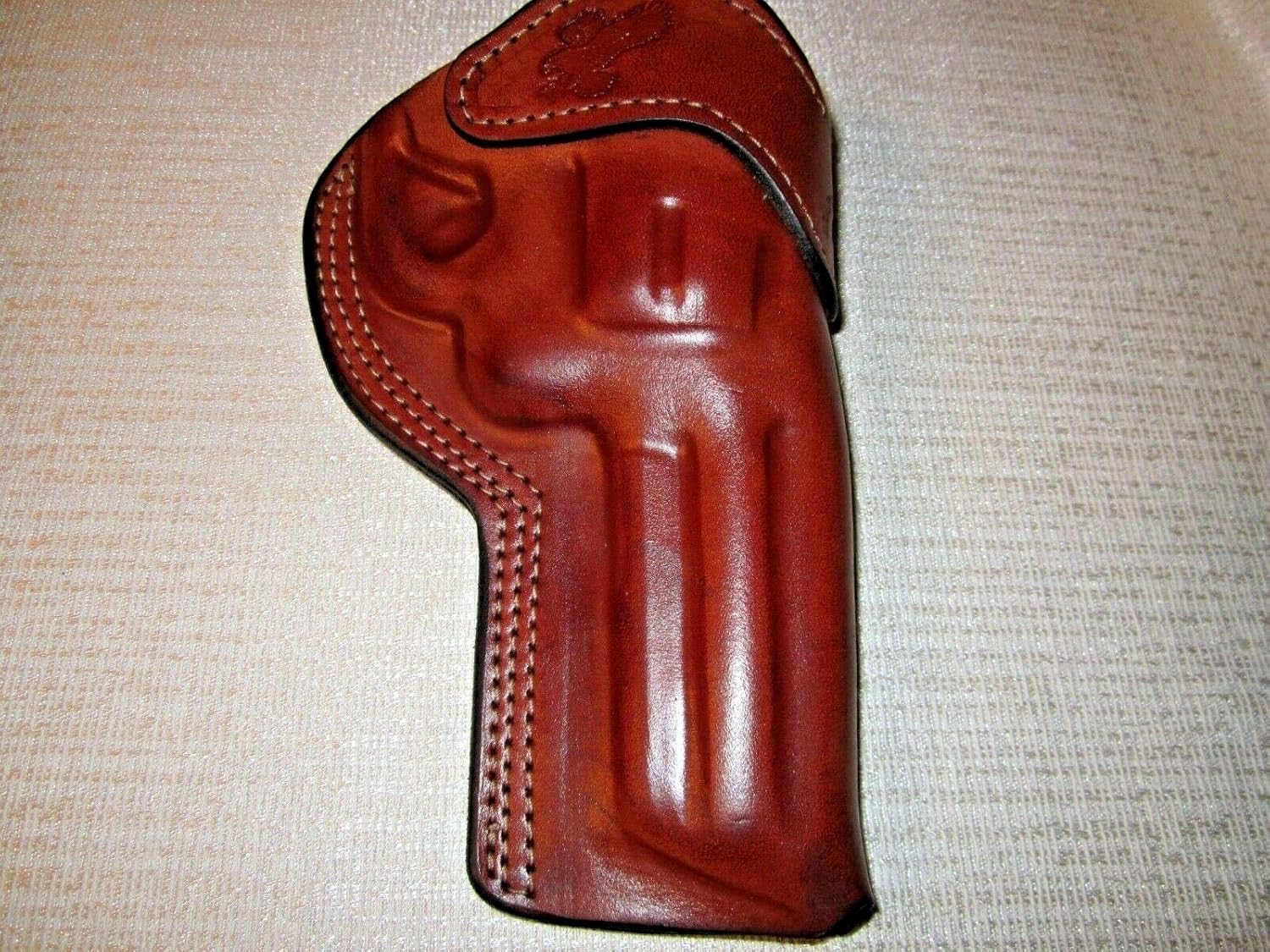 Fits Ruger GP100 357 MAG. 4.2" Barrel, Formed Brown Leather Right Hand Belt Holster