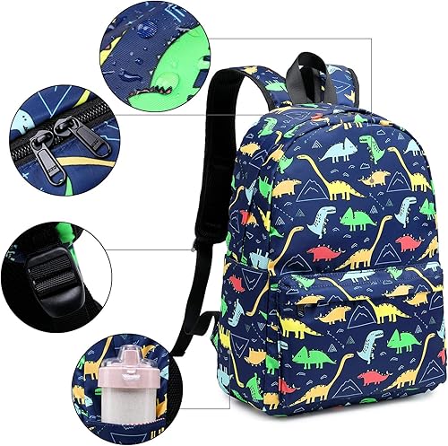 Miniatura 8 de CAMTOP Mochila para niños mochila preescolar con lonchera para niños pequeños juego de mochila escolar para jardín de infantes rosado Dinosaur Pink