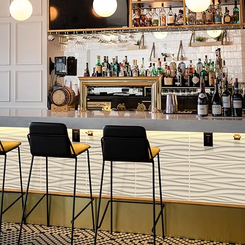 Miniatura 6 de STICKGOO Paneles de pared ondulados para decoración de pared interior, paneles de pared 3D blancos, paneles de pared decorativos de pared 3D