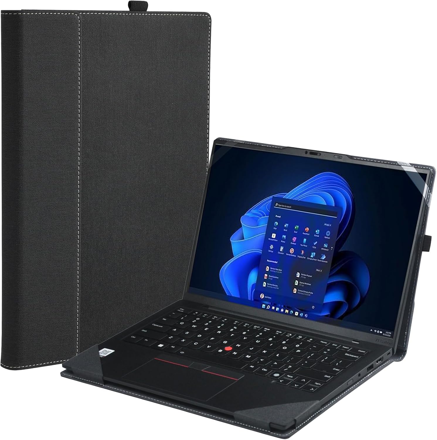 Laptop Cover for Lenovo ThinkPad X1 Carbon Gen 12| X1 2-in-1 Gen 9| HP Envy X360 14-FA 14z-FA |14-fc 14t-fc |Spectre x360 2-in-1 14-EU 14t-EU All-Inclusive 14" PU Leather Inner Pocket Cover (Black)