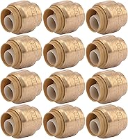 Vista 20 de SharkBite Tapón de empuje de 1/2 pulgada, paquete de 10, accesorios de plomería de latón para conectar, tubo PEX, cobre, CPVC, PE-RT, HDPE, U514LFCP