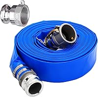 Vista 8 de Manguera de descarga plana de PVC de 2 pulgadas de diámetro interior x 25 pies con conexiones Camlock C y E de aluminio, mangueras de bomba