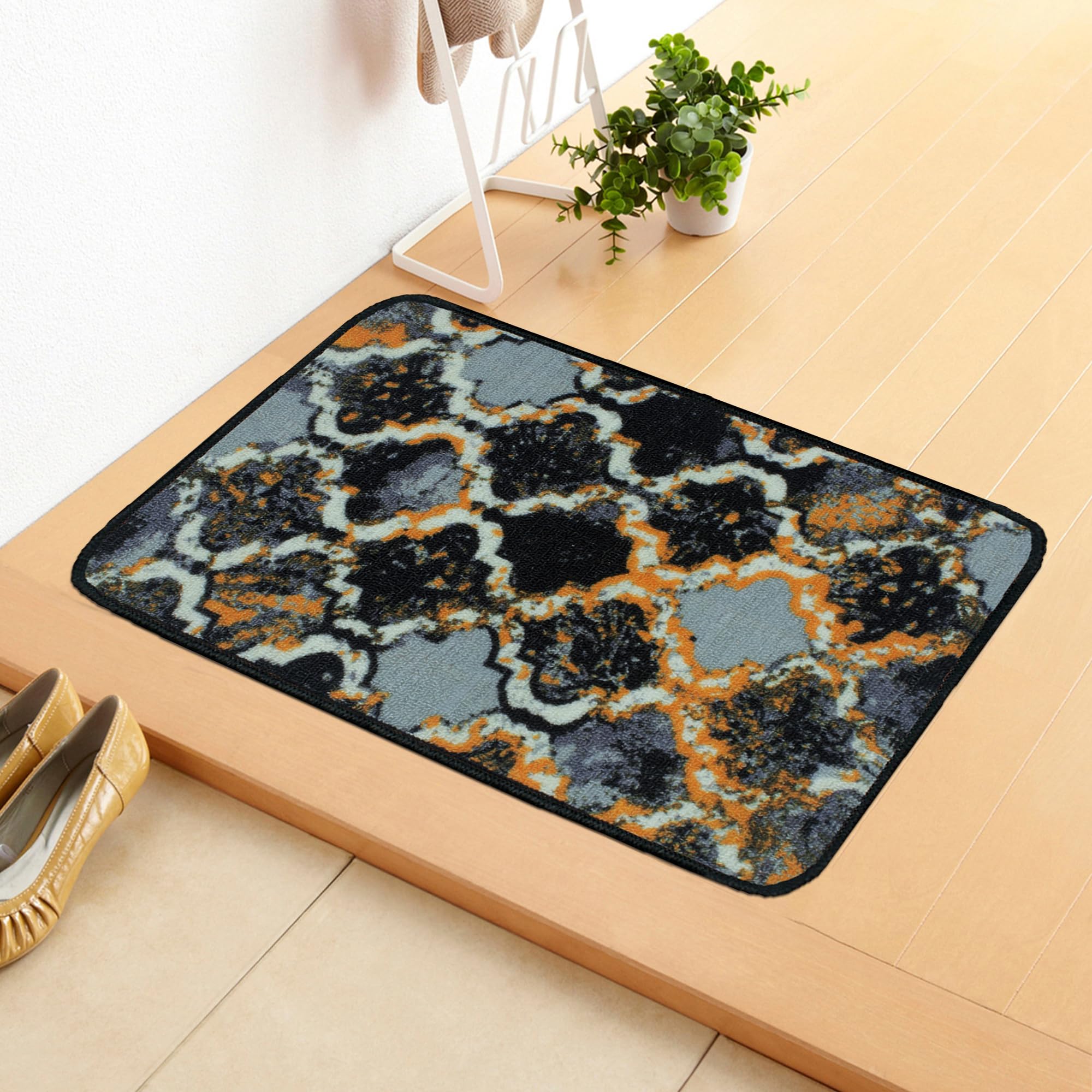 Story@Home Door Mats for Home, Floor Mat for Home and Office Entrance, Graphite Moroccan, 14 in X 22 in