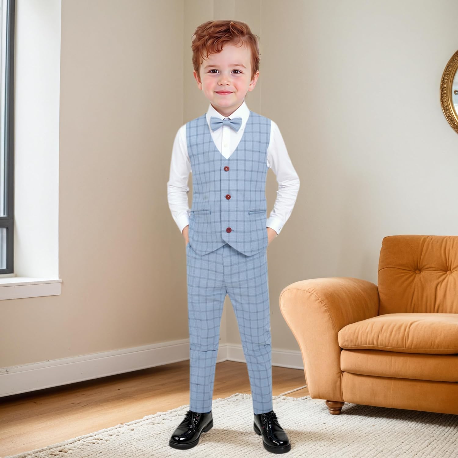 Yilaku Boys Suits Ring Bearer Outfit Toddler Suits with Vest+Shirt+Pants Sets Kids Dress Clothes for 18 Months-9 Years - Image 2