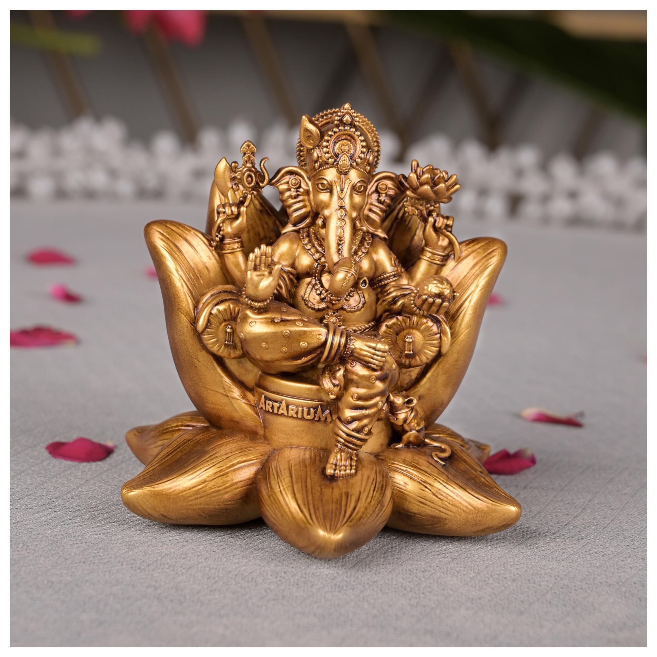 Artarium Padma Lord Ganesha Ji Idol statuetta decorativa e Pooja scopo regalo scultura ufficio casa inaugurazione statua confezione da 1