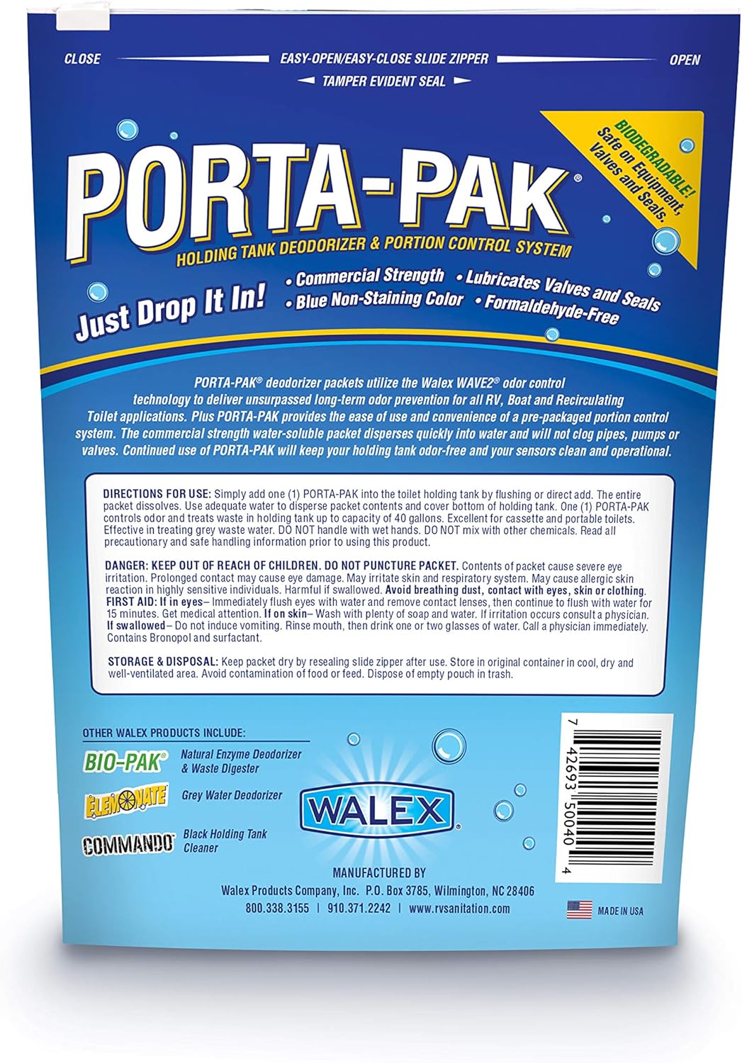 Walex TOI-91799 Porta-Pak Holding Tank Deodorizer Drop-Ins, Sunglow Scent (Pack of 10): Automotive