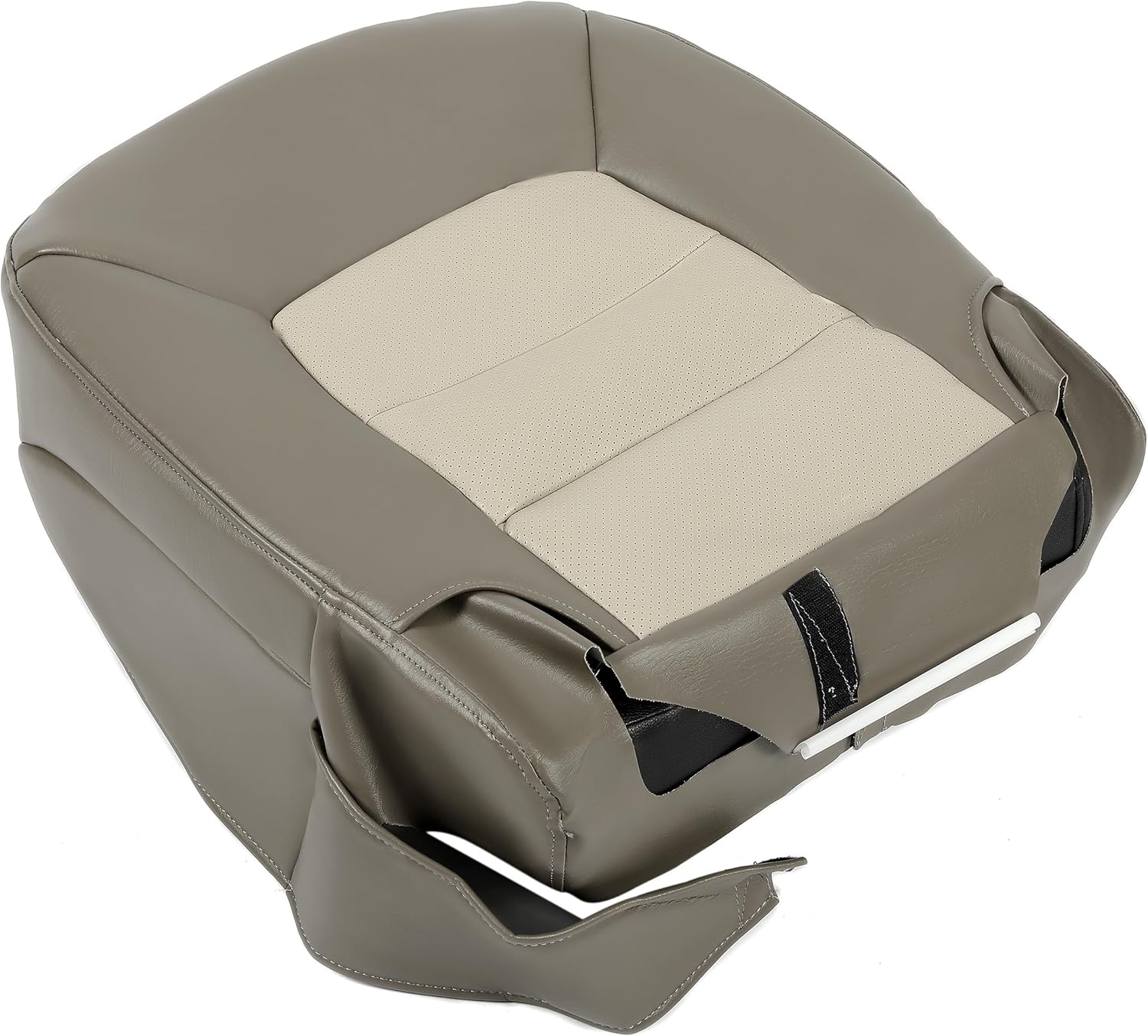 KUAFU Seat Cover Synthetic Leather Compatible with 2003-2006 Ford Expedition Eddie Bauer 4x4, 2WD, 4.6L, 5.4L - Perforated Tan(Passenger Bottom)