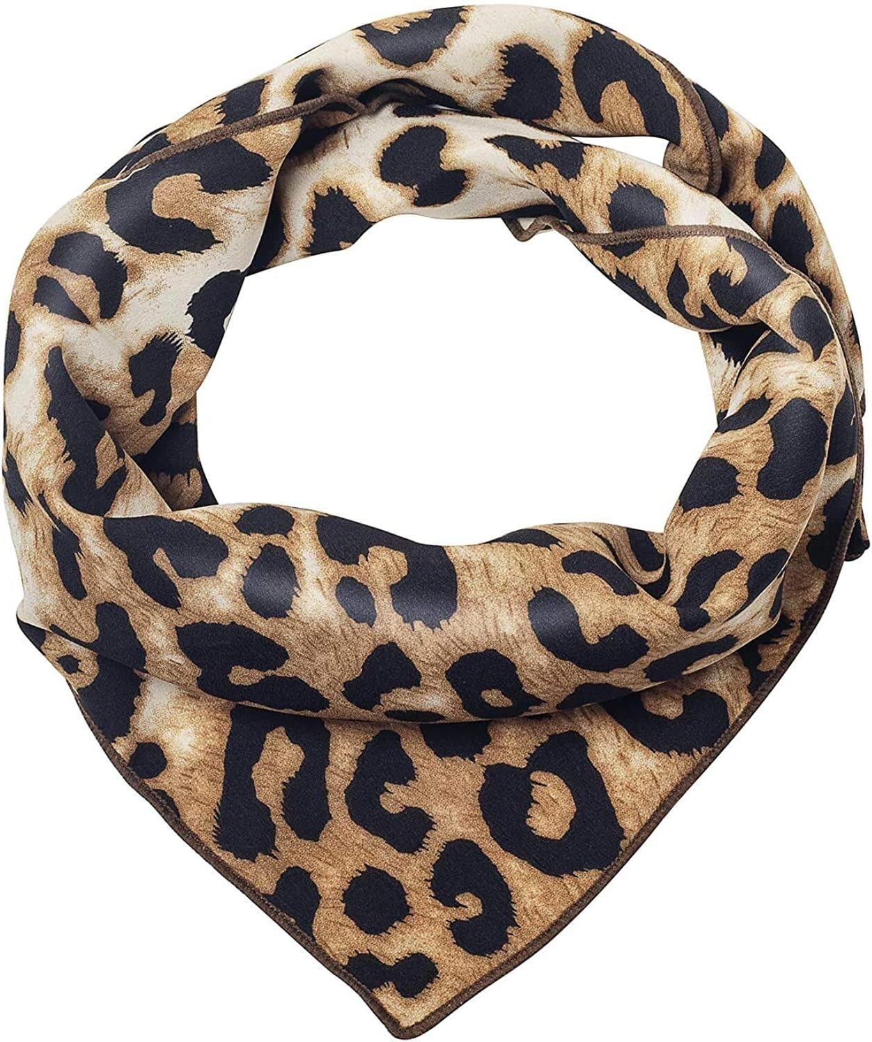 Leopard Print Hair Scarfs Cheetah Bandana Animal Neck Neckerchief for Women 23.6INCH