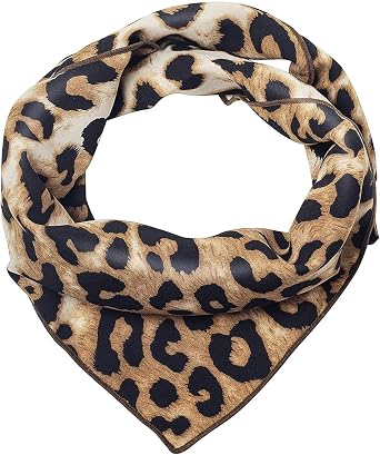 Leopard Print Hair Scarfs Cheetah Bandana Animal Neck Neckerchief for Women 23.6INCH