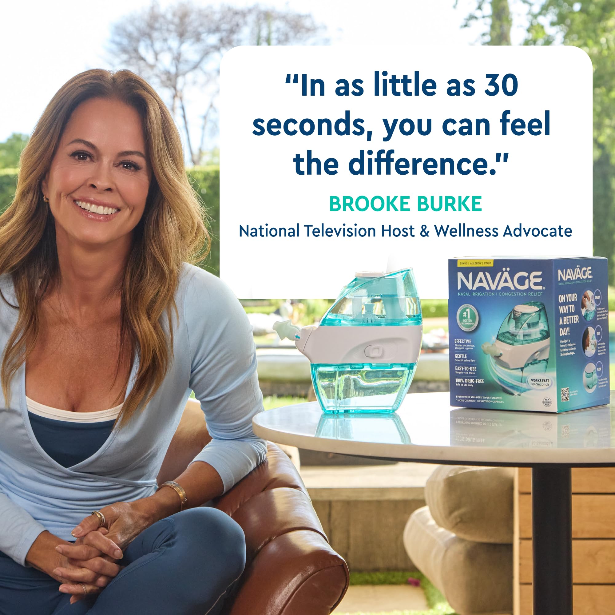 NAVAGE Starter Bundle: Nose Cleaner 30 SaltPods Congestion Relief | Complete Sinus Care Kit: Powered Nasal Irrigation System w 30 Pre-Measured SaltPods for Clinically Proven Benefits product thumbnail 5