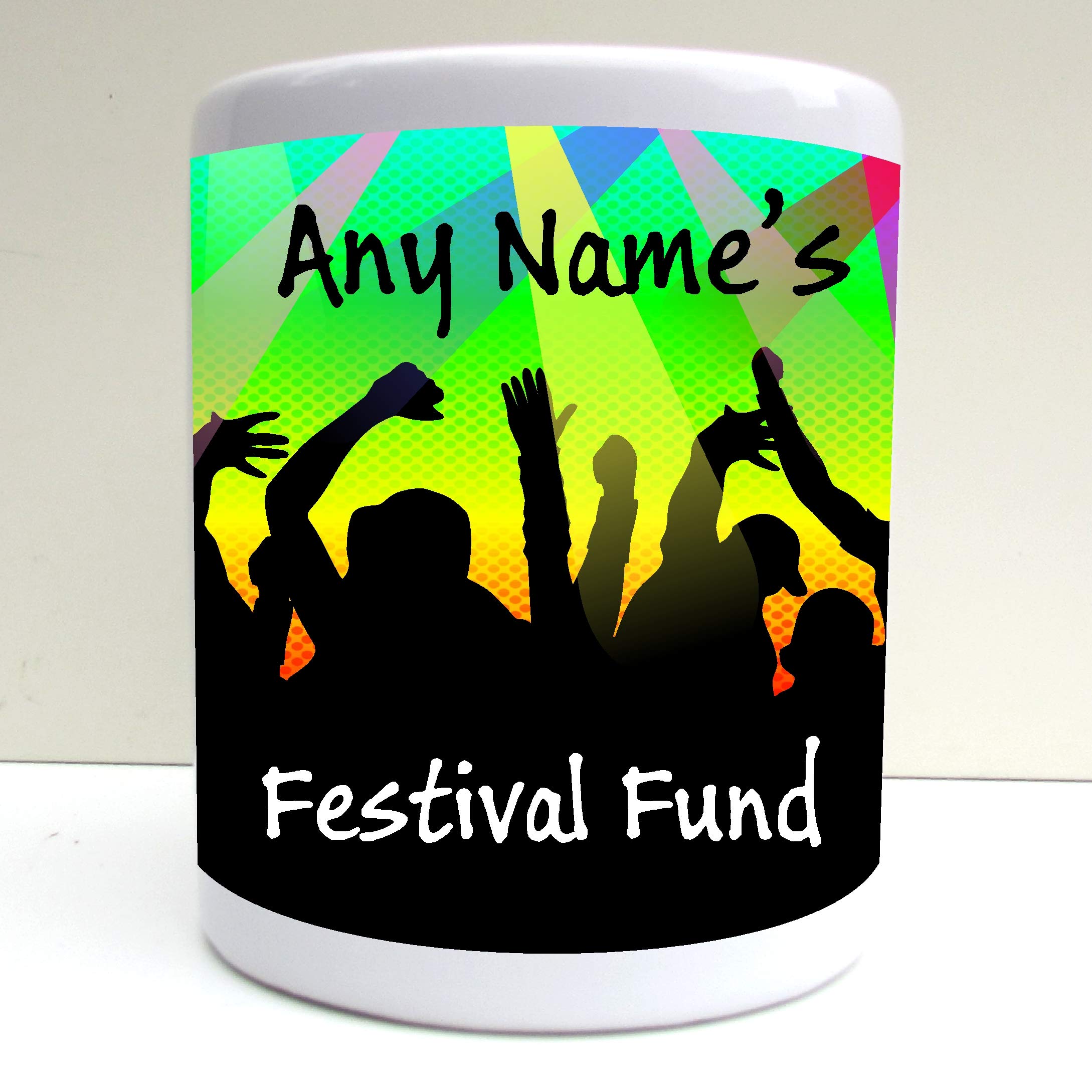 Present2future Personalised Music Festival Saving Fund Print Ceramic Moneybox Savings Fund