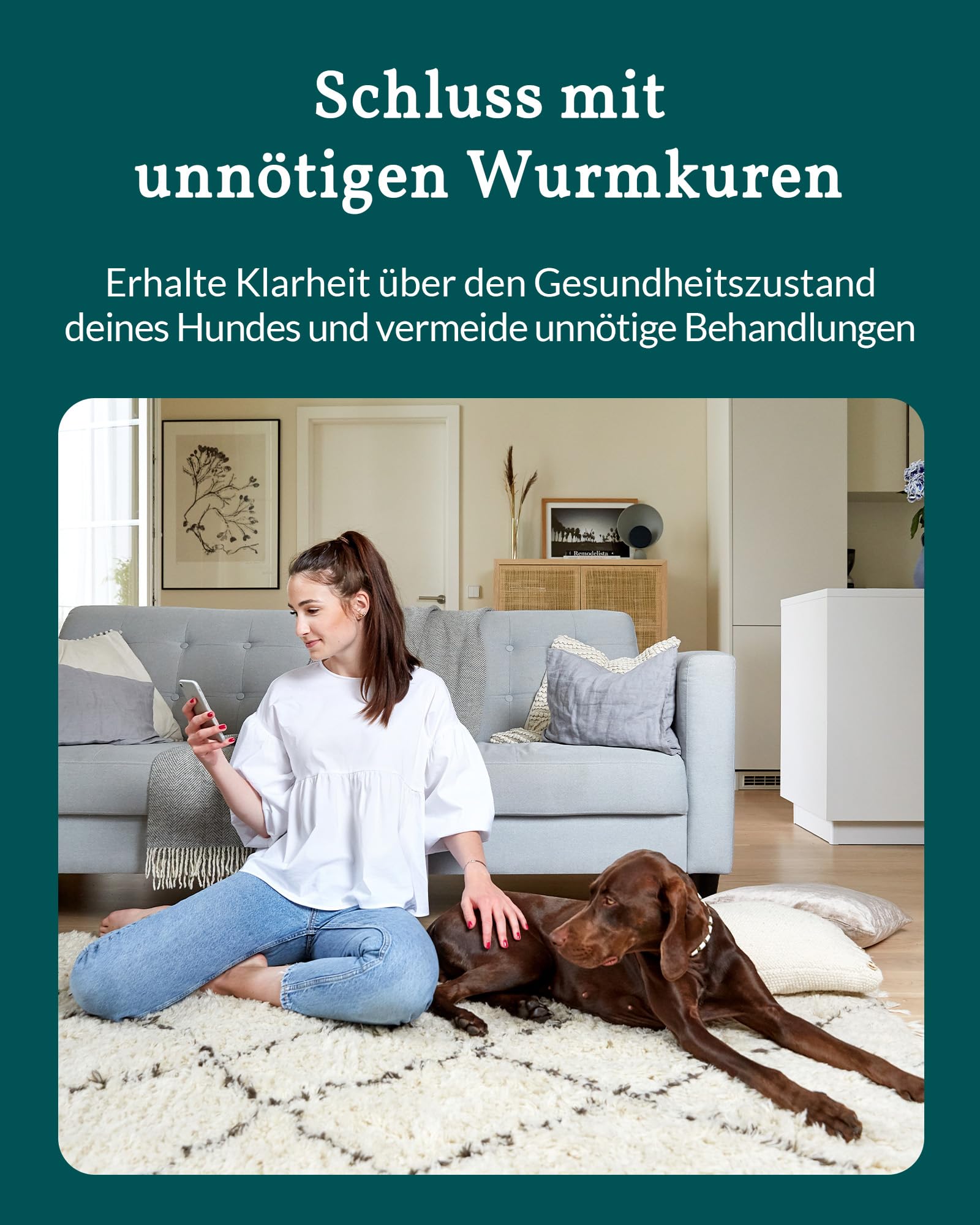 vetevo Wurmtest Hund Plus, inkl. Giardien, Bandwürmer, Lungenwürmer Hund, 10x Präziser Wurmtest für Hunde, Ergebnis in 24h, Für alle Hunde