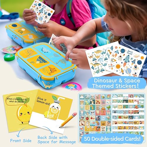 Miniatura 6 de QQKO Lonchera Bento para niños con bolsa de almuerzo aislada, contenedores para niños pequeños para niños, juego de lonchera de dinosaurio escolar