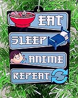 Vista 1 de Adorno navideño de anime: come, duerme, anime, repite (A88)