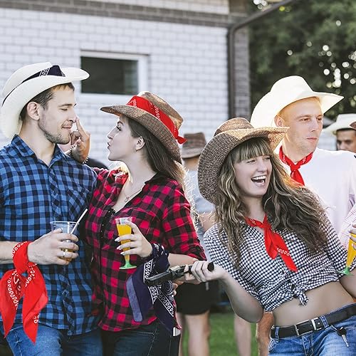 Miniatura 6 de Zhanmai Paquete de 48 bandanas multiusos, pañuelos para mujeres, vaqueros, hombres, bandana de cachemira, 21 x 21 pulgadas