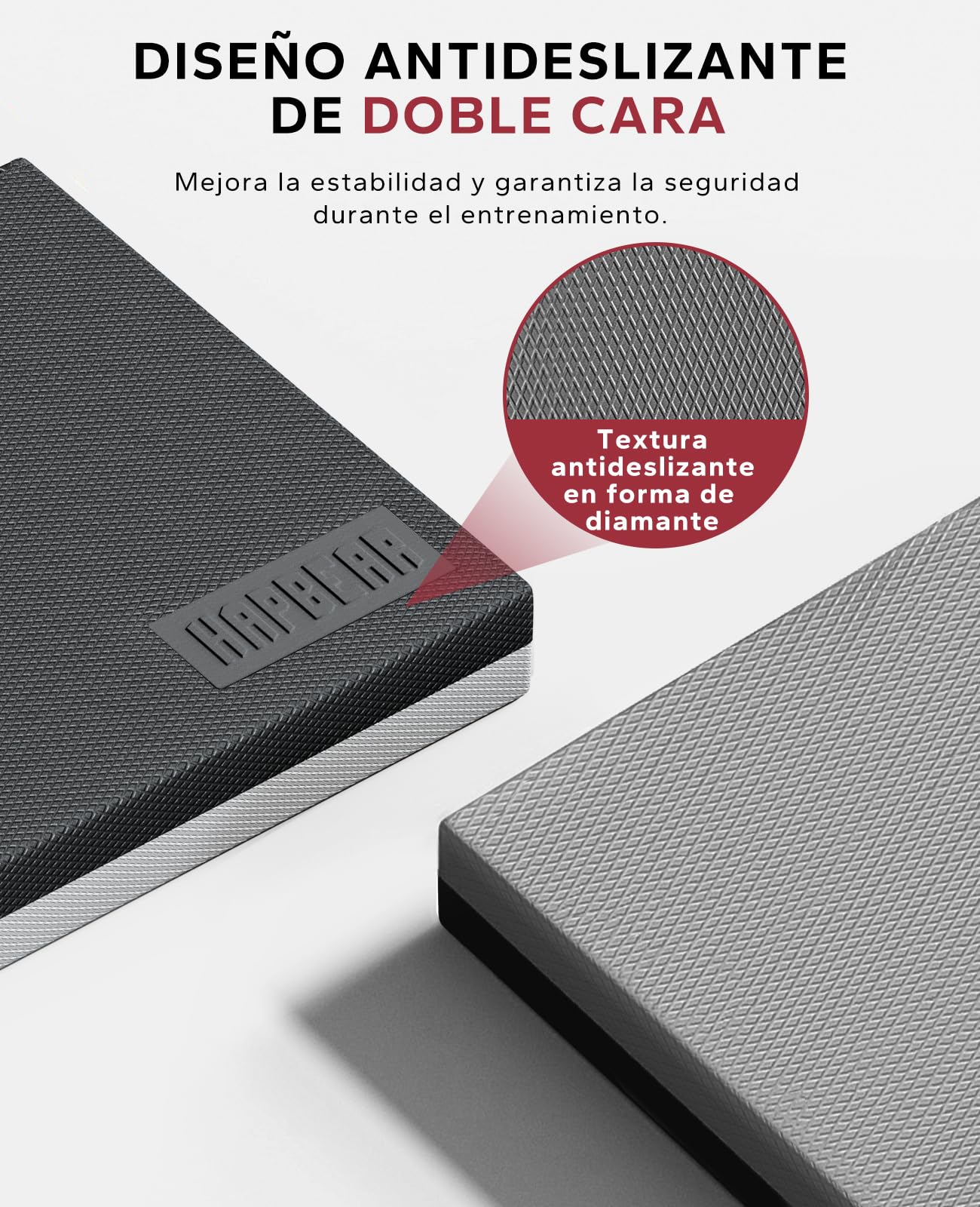 HAPBEAR Almohadilla de Equilibrio-40x33cm Alfombrilla antideslizante con fondo texturizado para entrenamiento de estabilidad - Espuma suave acolchada de 6cm de grosor para fisioterapia