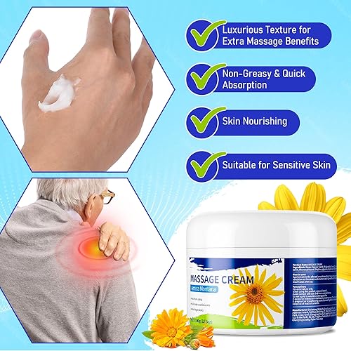 Miniatura 4 de Crema de masaje de árnica para dolores musculares, loción de masaje de tejido profundo con extractos botánicos naturales, crema muscular no grasa