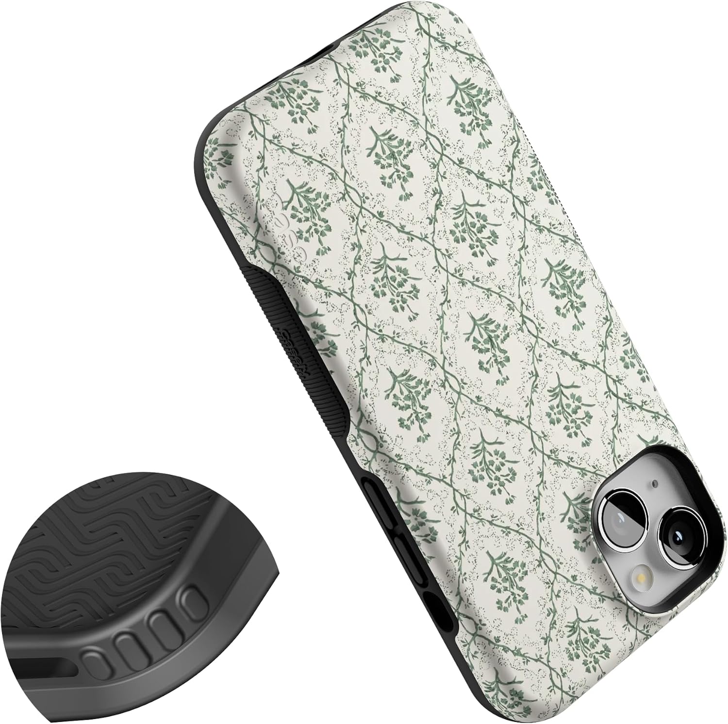 Casely iPhone 13 Case | Sage Tapestry | Floral Vines | Bold Protective Design | Compatible with MagSafe