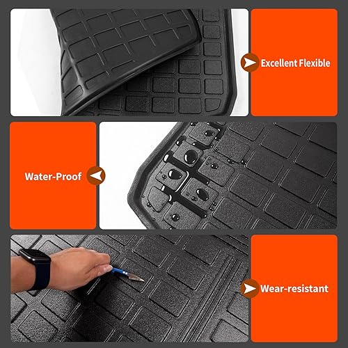 Miniatura 4 de powoq Tapete de carga compatible con Jeep Grand Cherokee L 2021 2022 2023 2024 y Overland Cargo Liner TPE repuesto para accesorios Grand Cherokee L