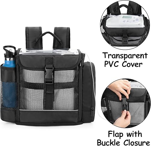 Miniatura 2 de CURMIO Mochila concentradora de oxígeno portátil compatible con Inogen One, Oxygo, unidades de Caire, SimplyGo Mini, bolsa de viaje POC para máquina