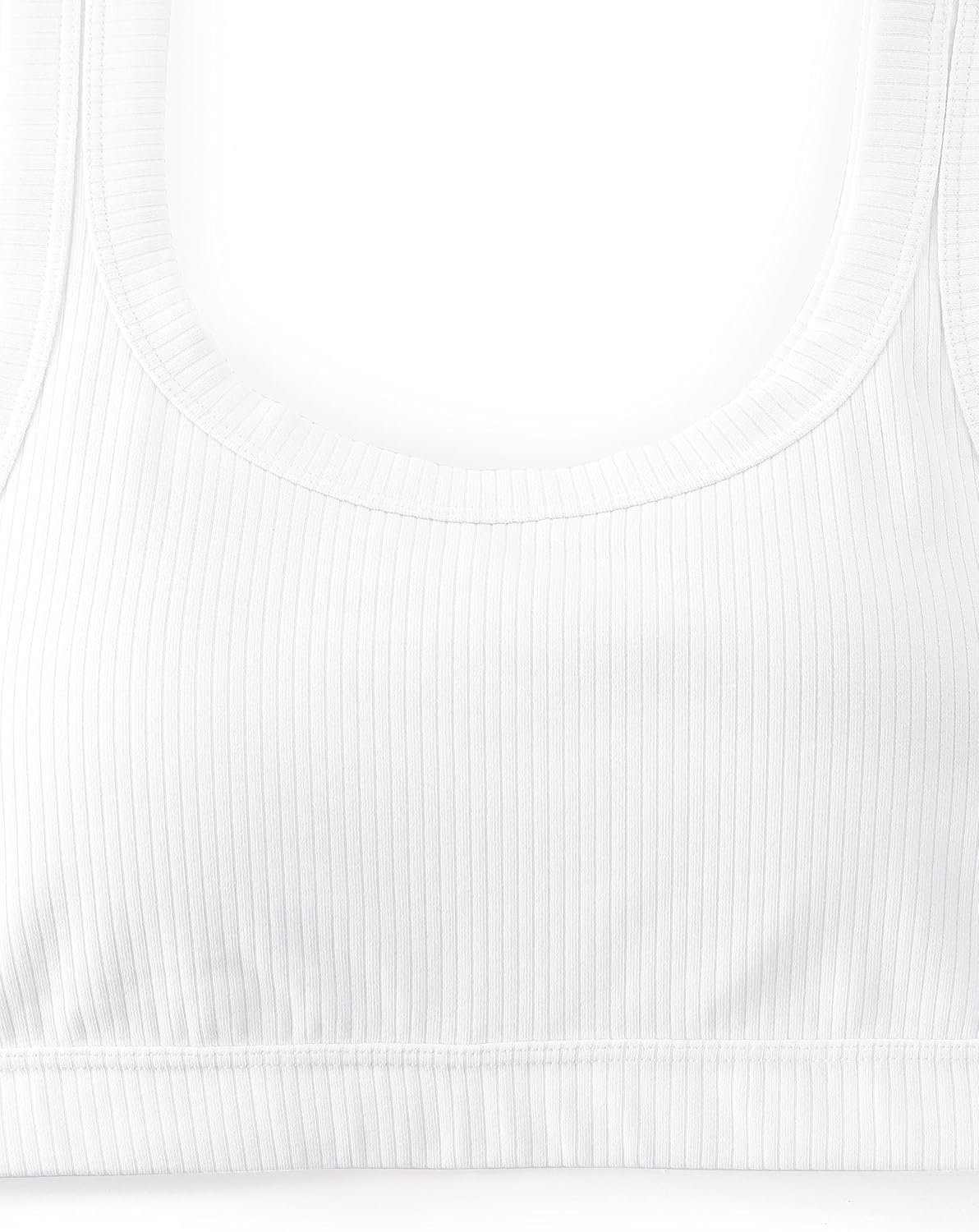 CRZ YOGA Ribbed Sports Bras for Women - U Back Wireless Medium Impact Padded Yoga Workout Cami - Image 6