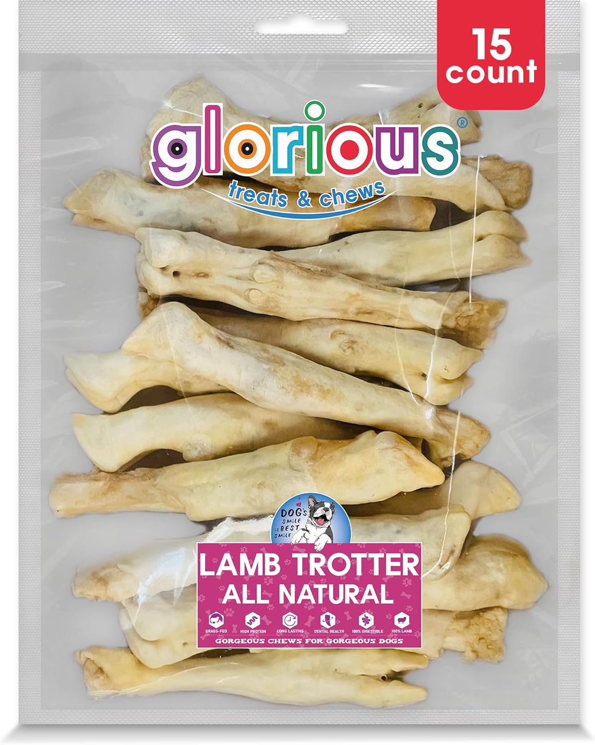 Glorious Treats and Chews Natural Lamb Trotters Feet for Dogs