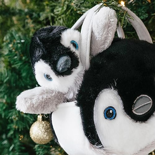 Miniatura 3 de The Petting Zoo Juego de peluche y bolso de peluche de pollo de pingüino, regalos para niños, juguete de animal de vida marina, juguete de peluche