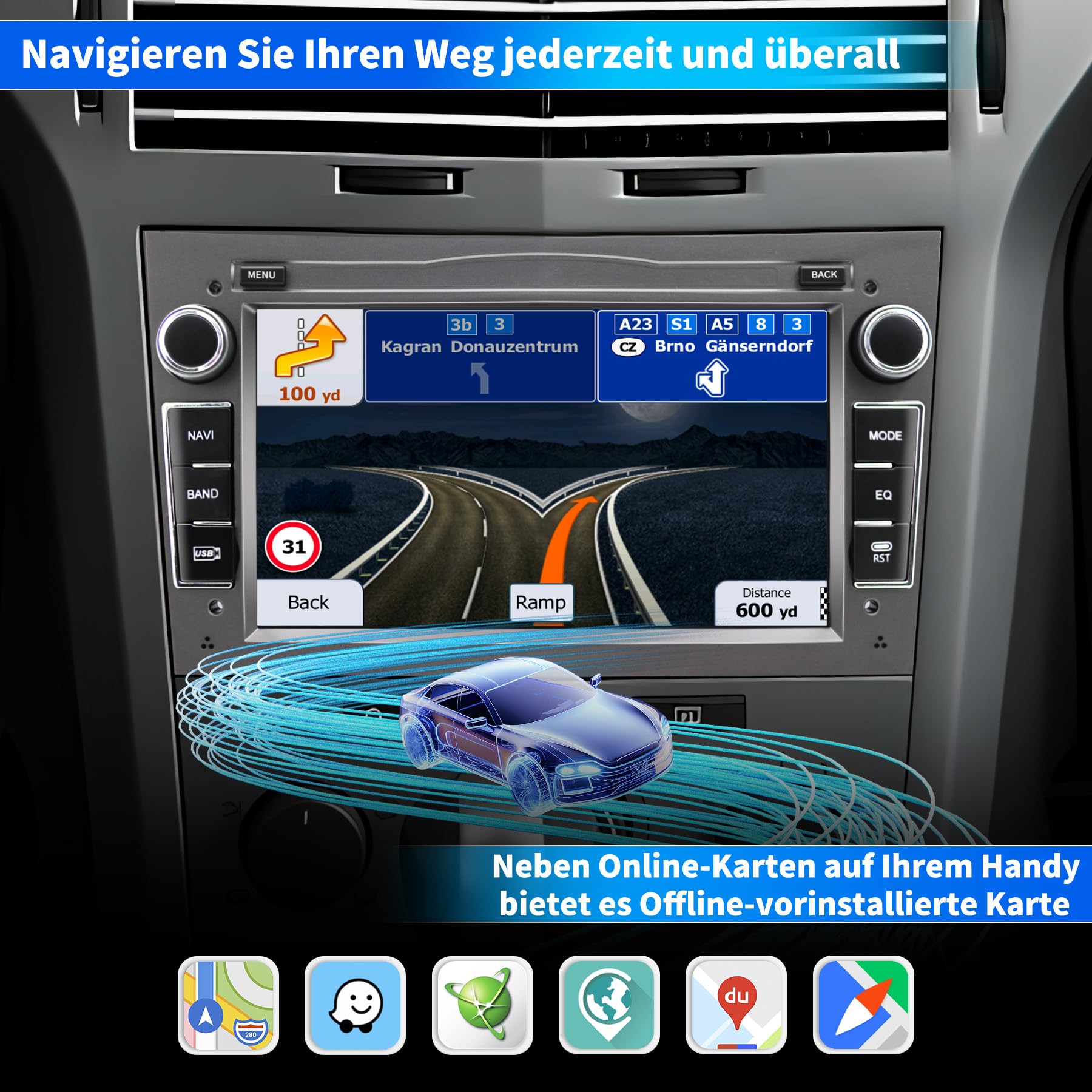 Radio de Coche para Opel Astra Corsa Zafira, Sistema Android 13 2G+32G con Navegación GPS CarPlay Android Auto Bluetooth MirrorLink, Pantalla táctil de 7 Pulgadas Radio FM Mando en el Volante, Gris