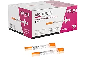 BH Supplies Insulin Syringes 31G .5cc 5/16" for Accurate Insulin Delivery