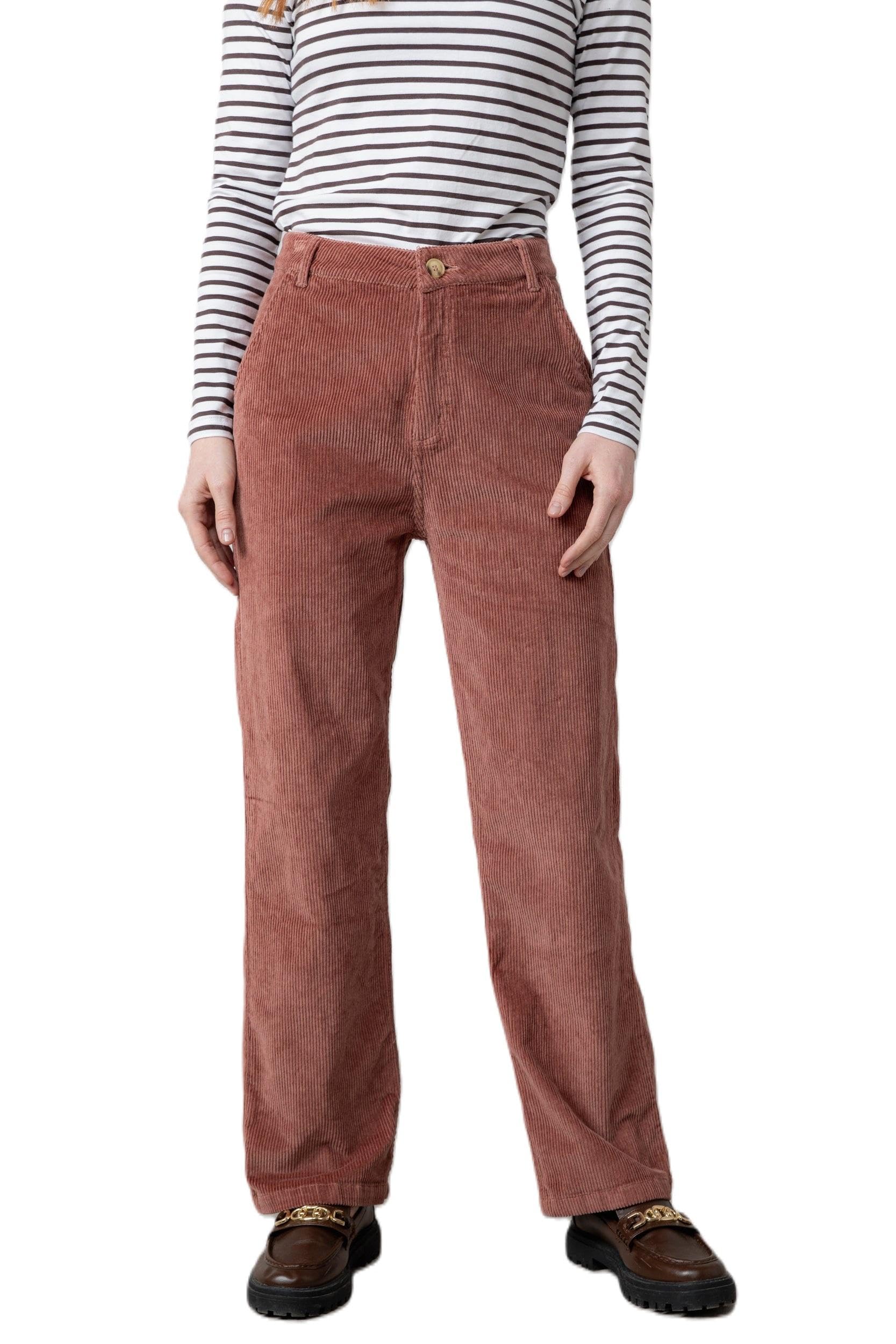 Lily & Me Women's Antique Rose Strachan Stretch Cord Wide Leg Trouser - Size 18 Regular