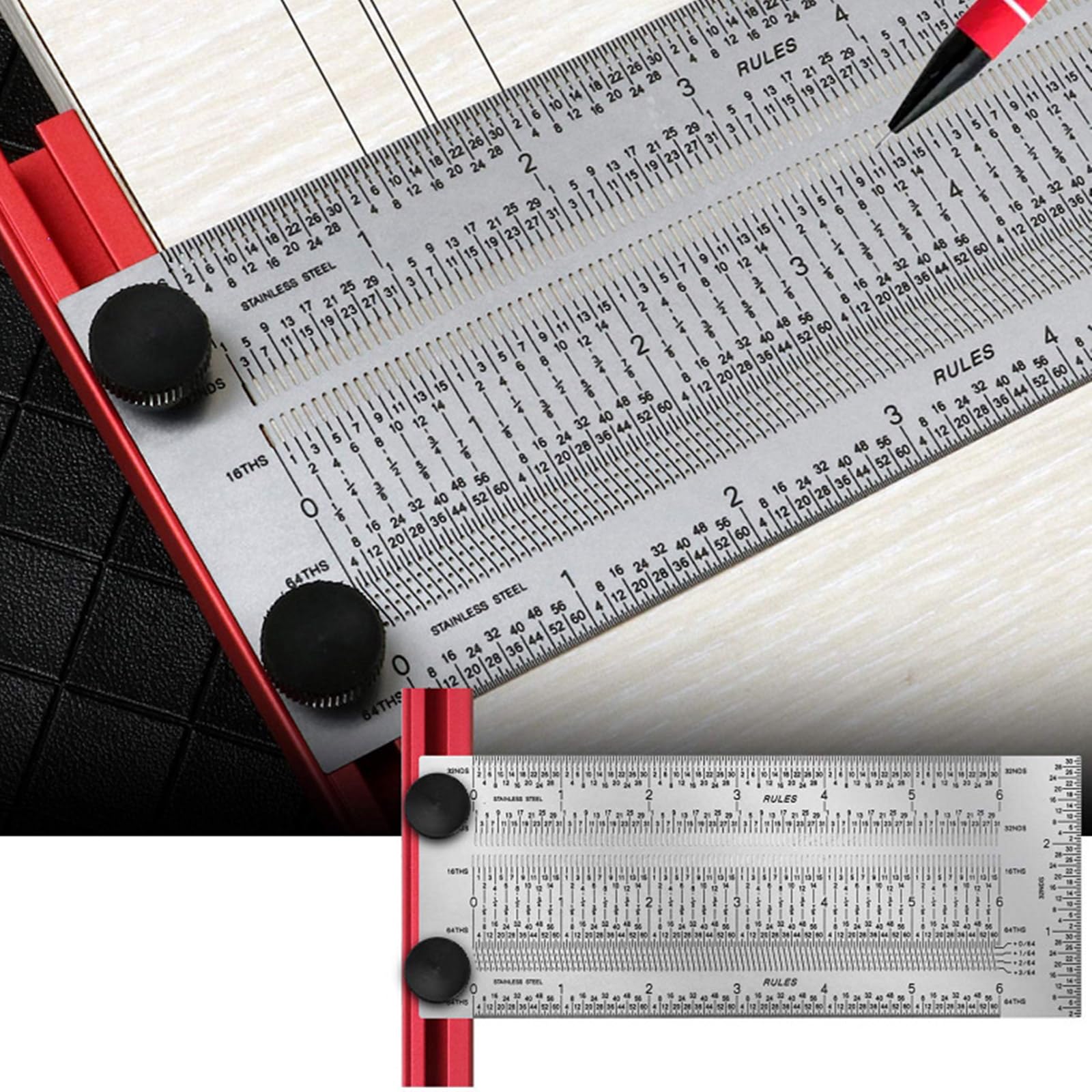 Precisioni Marcatura T Righello T Square Lavorazione Del Legno 3/6/12 Pollici Acciaio Inox Foro Posizionamento Scribing Righello Precisioni Strumento di Lavorazione Del Legno