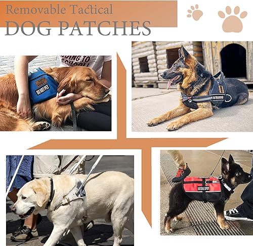 Miniatura 5 de 10 parches para perros de servicio, chaleco para perro, parches extraíbles para servicio bordado táctico de gancho arnés conjunto de parches para